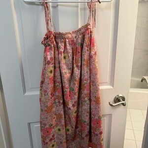 Wishlist Pink Floral Tie-Strap Midi Dress
